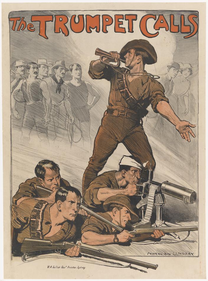 WW1 recruitment poster by Norman Lindsay
